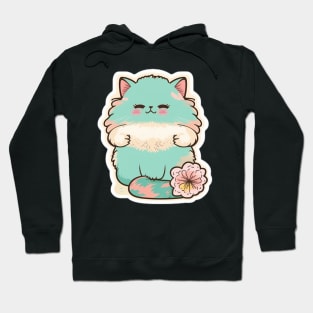 Elegant Persian Cat Sticker for Cat Lovers Hoodie